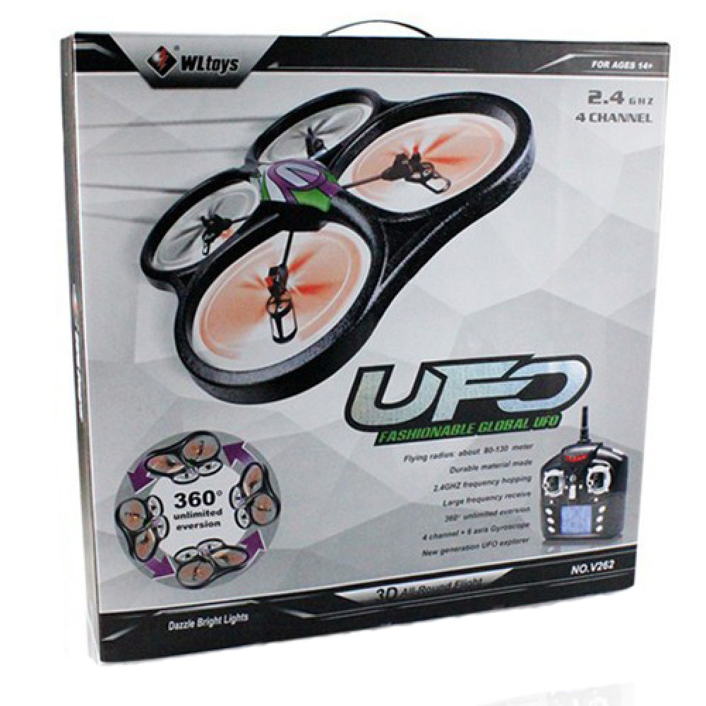 Радиоуправляемый квадрокоптер WLToys V262 LED Cyclone UFO Drones 2.4G - V262