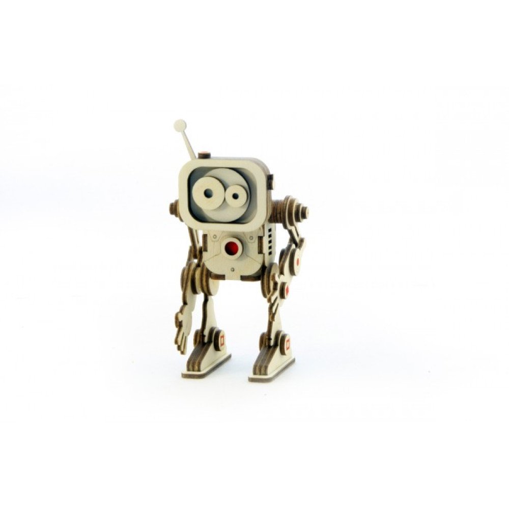 Конструктор 3D деревянный подвижный Lemmo Робот Флеш - Р-2