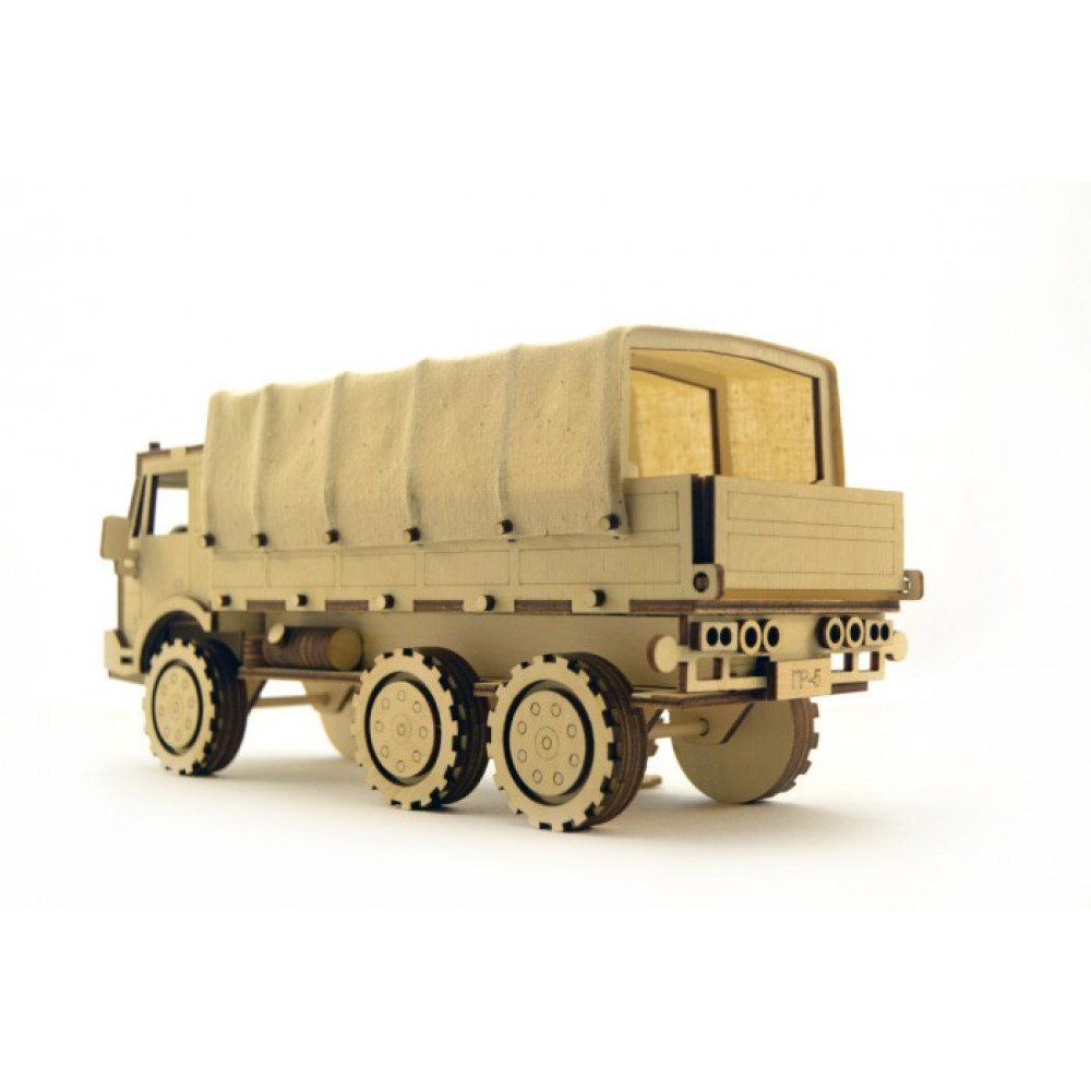 Конструктор 3D деревянный подвижный Lemmo Военный Грузовик - ГР-5