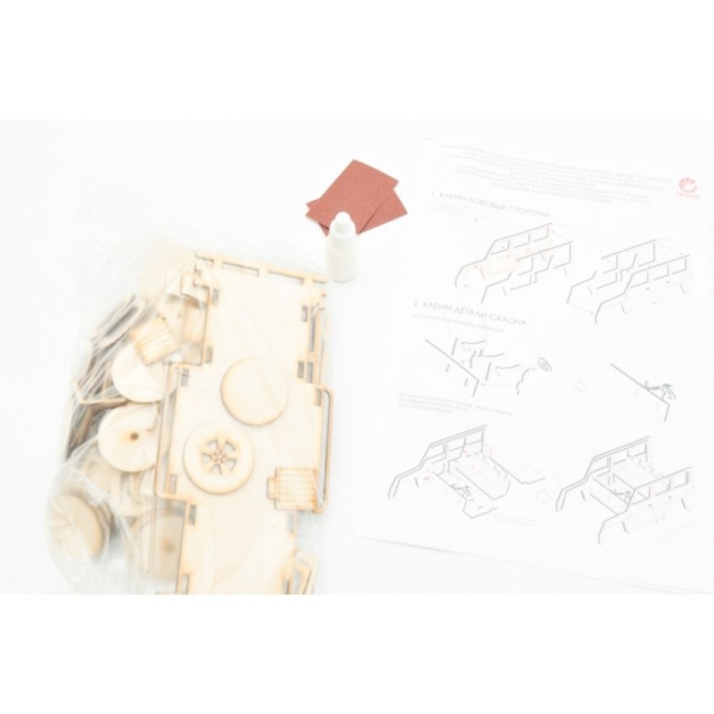 Конструктор 3D деревянный подвижный Lemmo Внедорожник Парламент - АВ-1