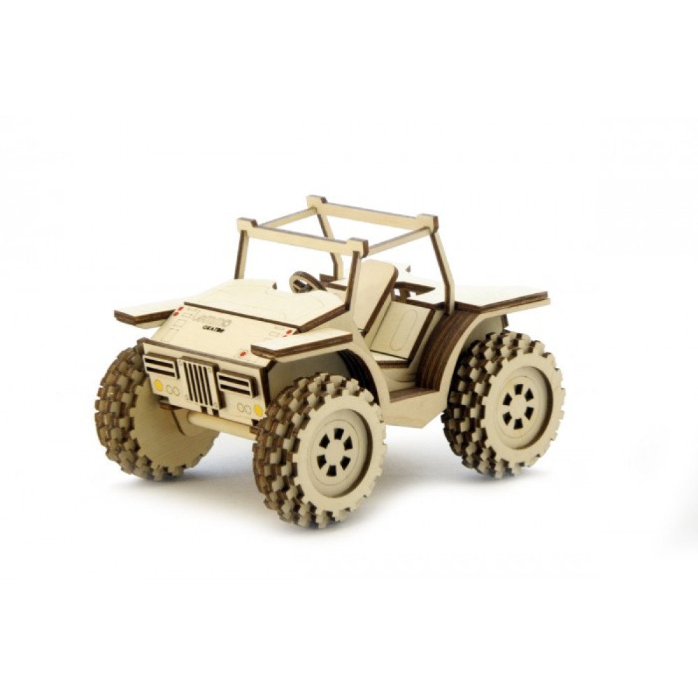 Конструктор 3D деревянный подвижный Lemmo Багги - АВ-4