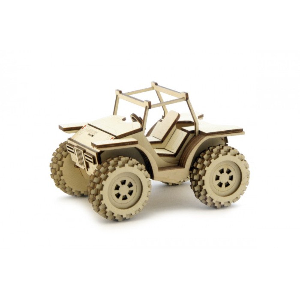 Конструктор 3D деревянный подвижный Lemmo Багги - АВ-4