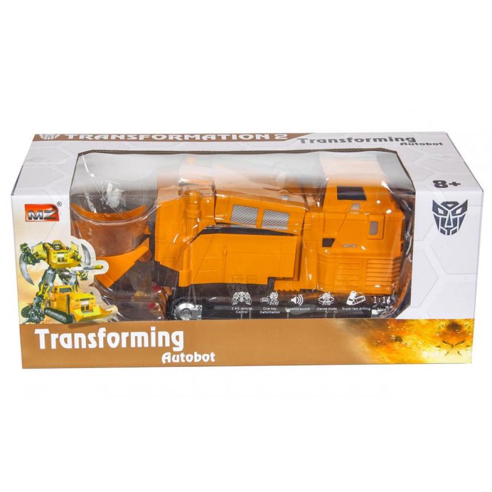 Радиоуправляемый трансформер - бульдозер, стреляющий присосками 1:14 2.4G - MZ-2377PF