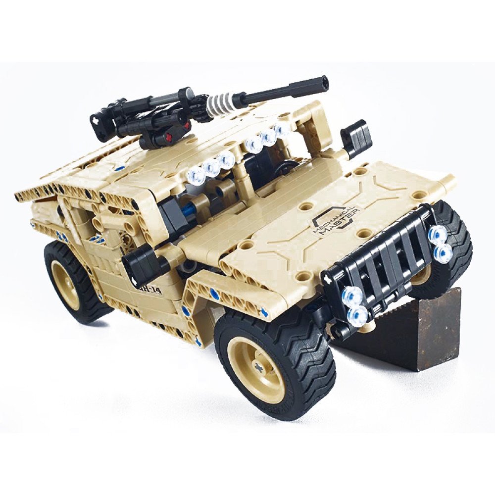 Радиоуправляемый конструктор военный джип QiHui Technics 4CH 2.4G 502 детали - QH8014