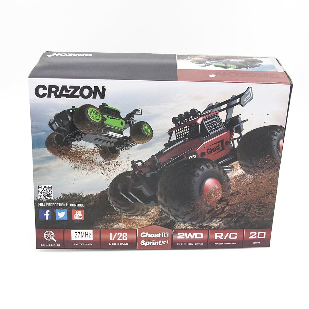 Радиоуправляемая трагги CraZon Red Ghost / Sprint 2WD 1:28 (сменные колеса и корпус) - 172802-R
