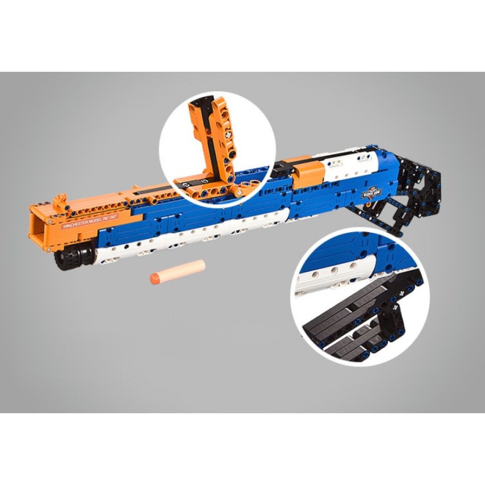 Конструктор Double E Cada Technics, дробовик M1887, 506 деталей, стреляет пульками - C81004W