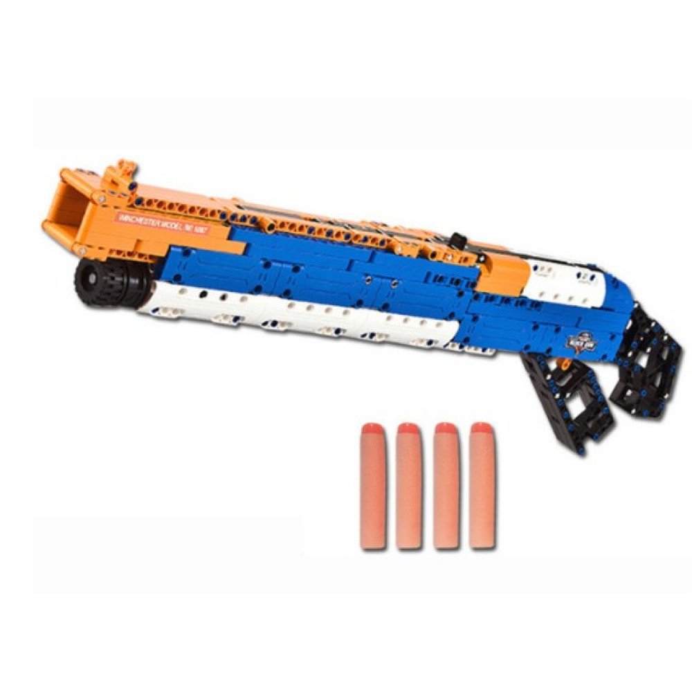 Конструктор Double E Cada Technics, дробовик M1887, 506 деталей, стреляет пульками - C81004W