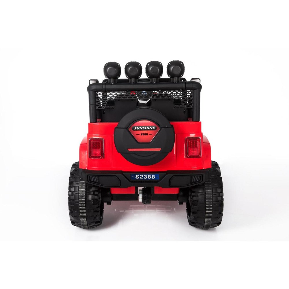 Двухместный полноприводный электромобиль Red Jeep 12V 2.4G - S2388 с пультом