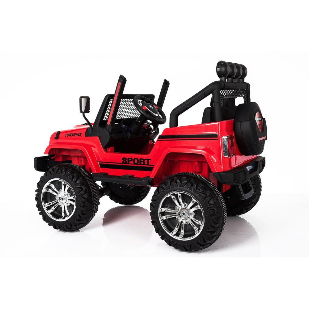 Двухместный полноприводный электромобиль Red Jeep 12V 2.4G - S2388 с пультом
