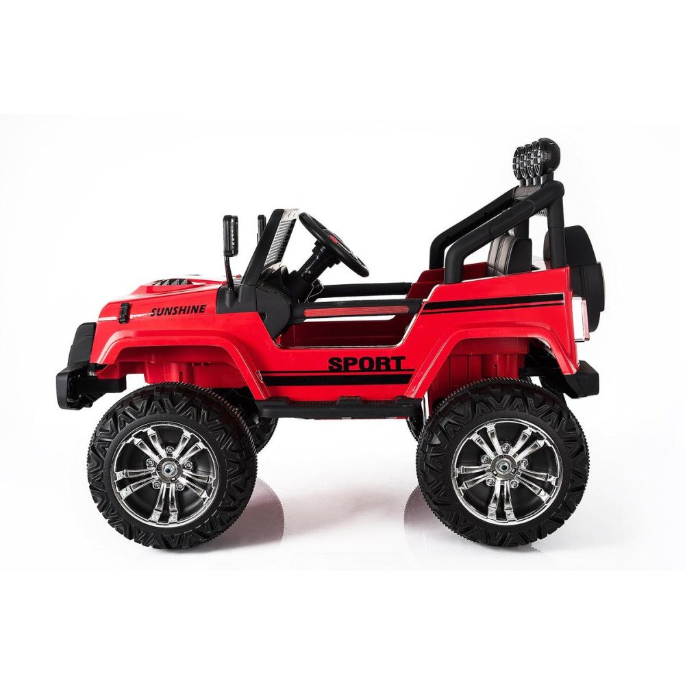 Двухместный полноприводный электромобиль Red Jeep 12V 2.4G - S2388 с пультом