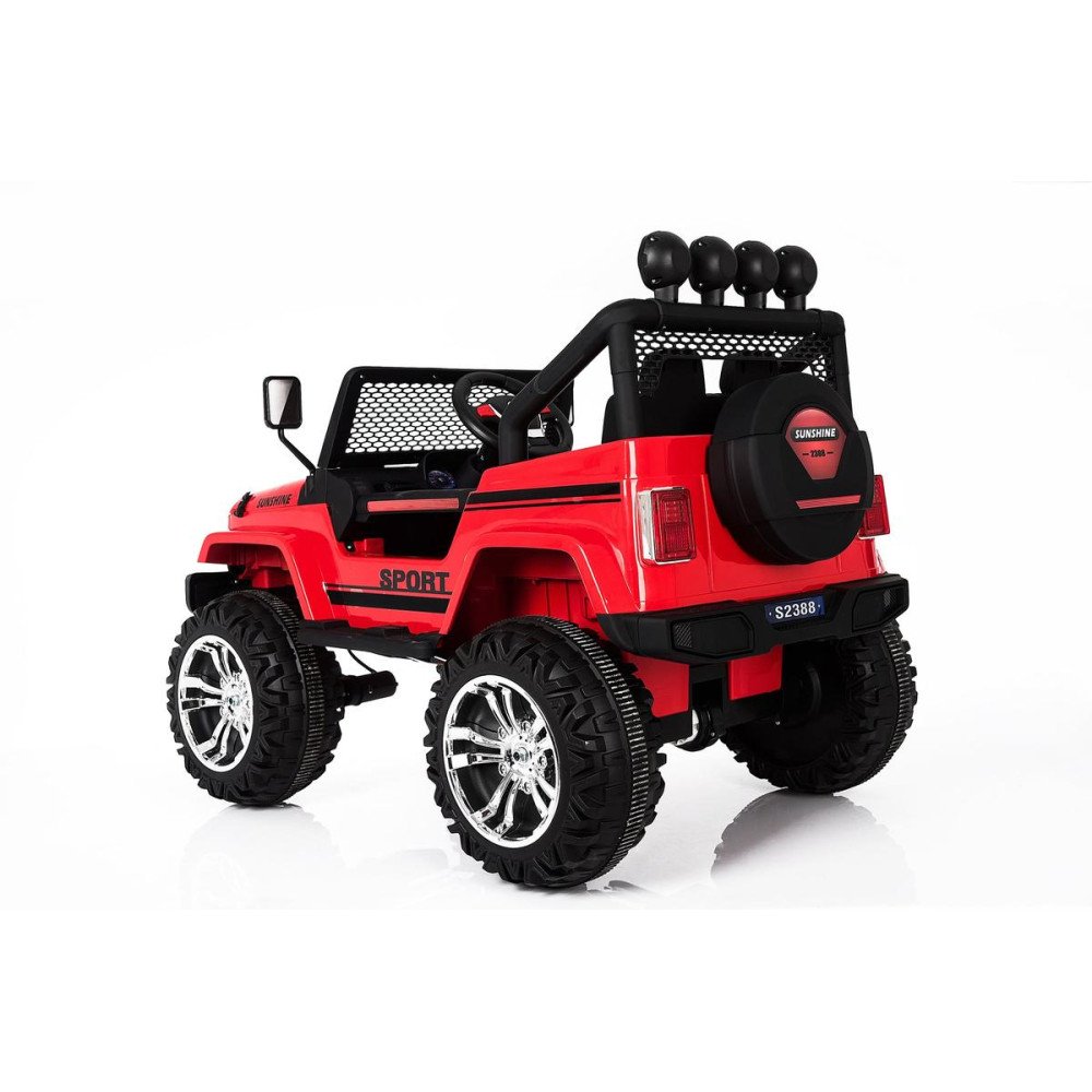 Двухместный полноприводный электромобиль Red Jeep 12V 2.4G - S2388 с пультом