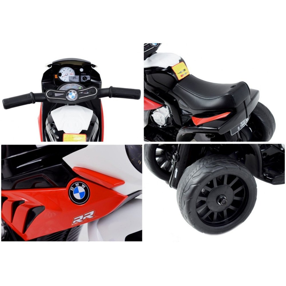 Детский электромотоцикл BMW S1000RR Red (трицикл, 6V) - JT5188-RED