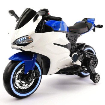 Детский электромотоцикл Ducati 12V - FT-1628-BLUE-WHITE