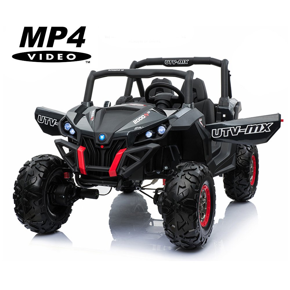 Двухместный электромобиль багги Black Carbon UTV-MX Buggy 12V MP4 - XMX603-BLACK-PAINT-MP4