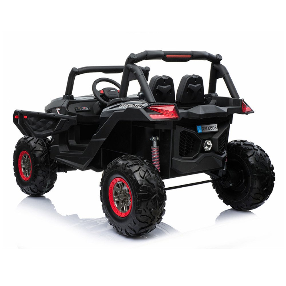 Двухместный электромобиль багги Black Carbon UTV-MX Buggy 12V MP4 - XMX603-BLACK-PAINT-MP4