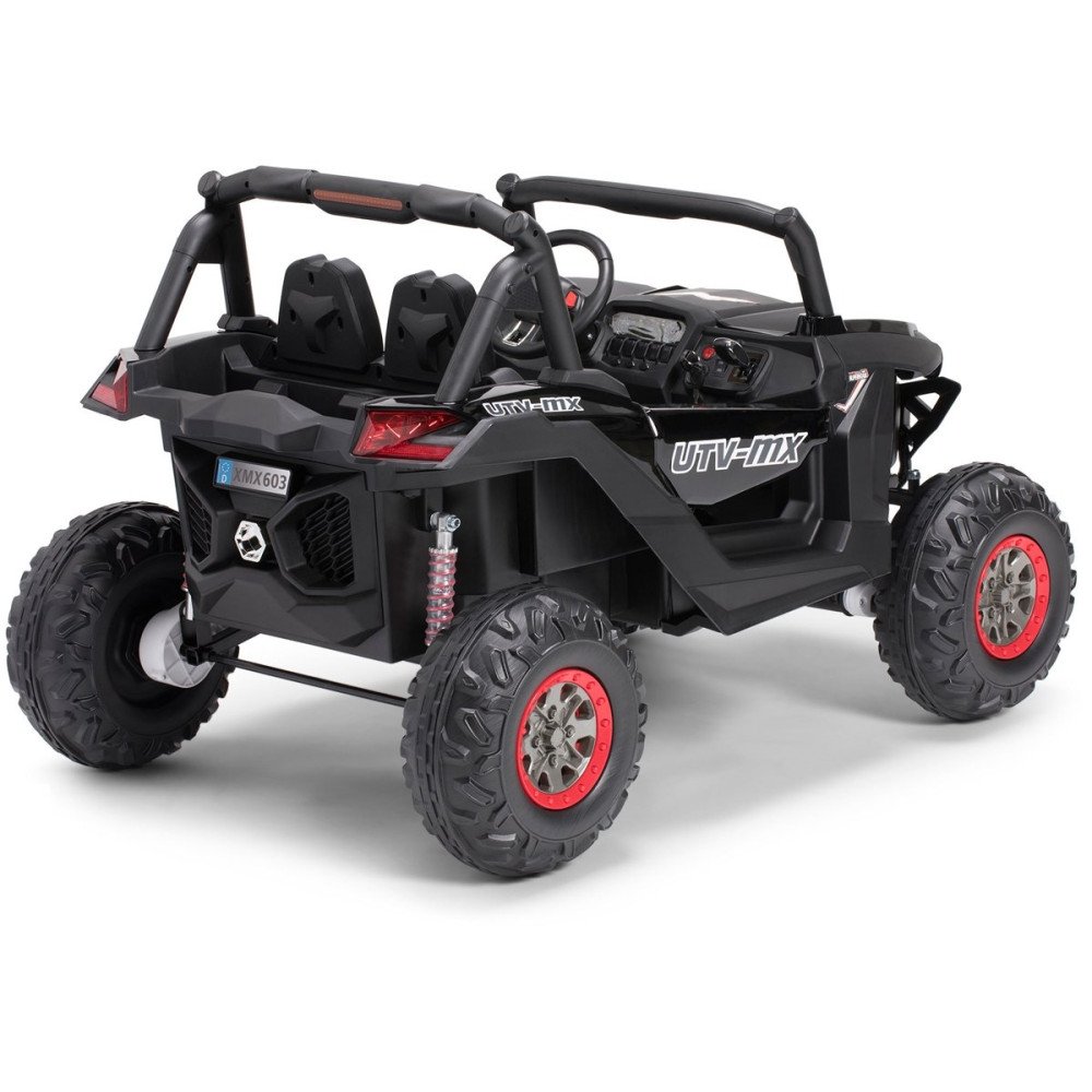 Двухместный электромобиль багги Black Carbon UTV-MX Buggy 12V MP4 - XMX603-BLACK-PAINT-MP4