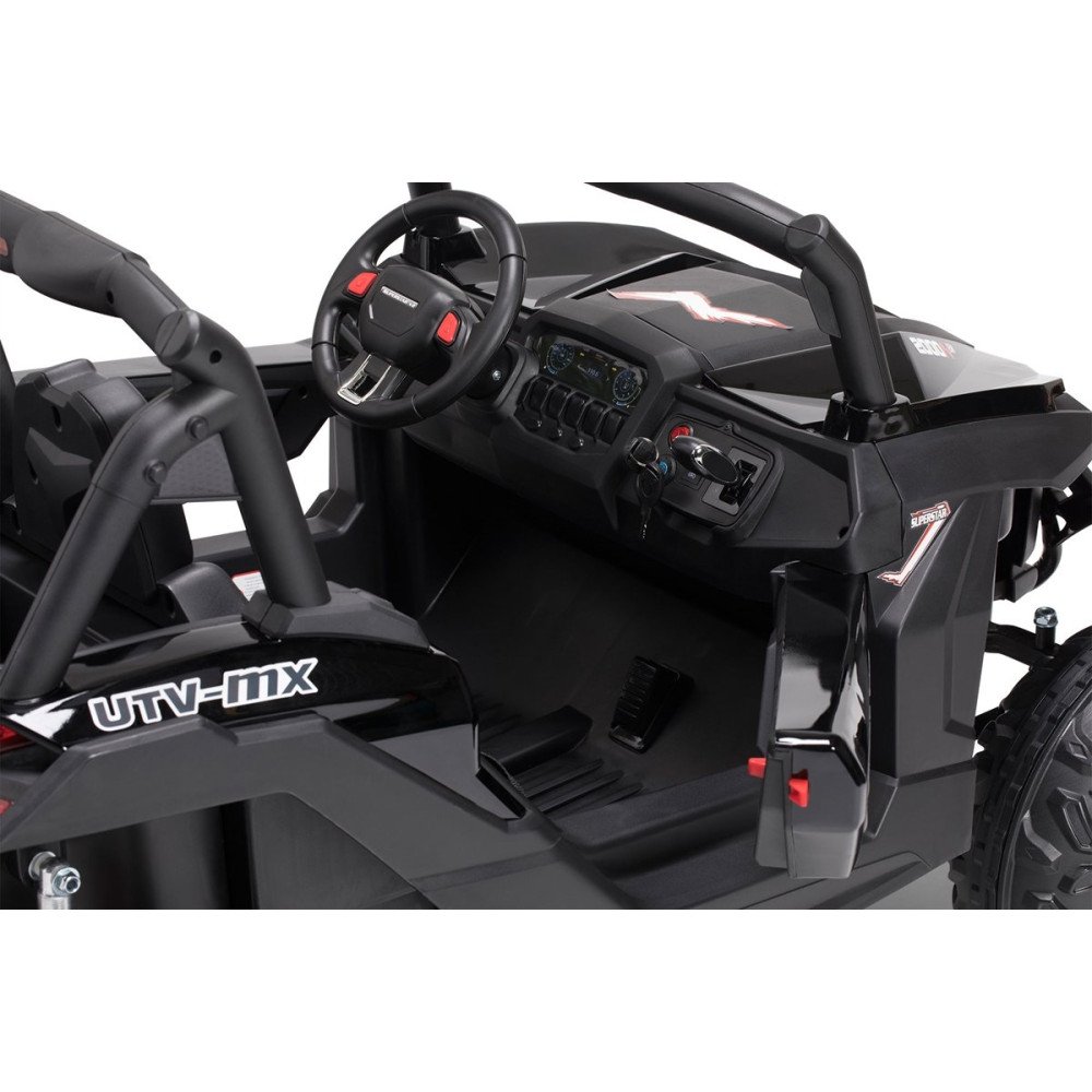 Двухместный электромобиль багги Black Carbon UTV-MX Buggy 12V MP4 - XMX603-BLACK-PAINT-MP4