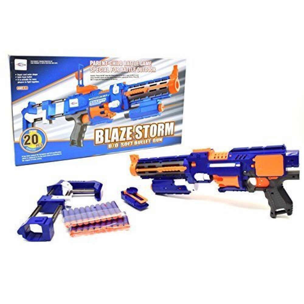 Автомат "BlazeStorm" с мягкими пулями на батарейках + лазер - 7056