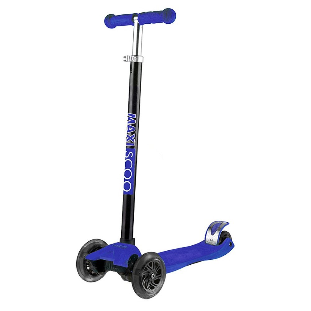 Самокат Maxiscoo Junior Трехколесный Детский со Светящимися Колесами, Синий - MSC-J101702