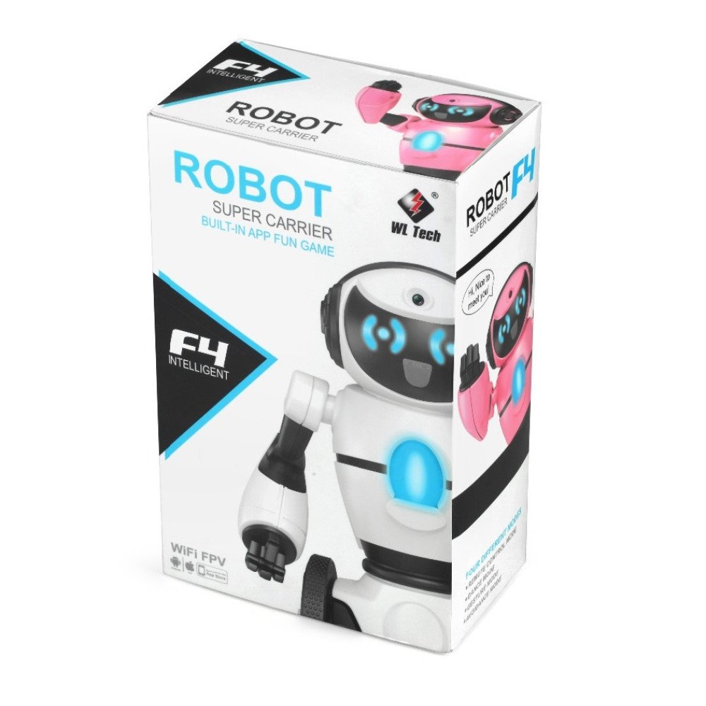 Розовый робот WL toys F4 c WiFi FPV камерой, управление через APP - WLT-F4-PINK