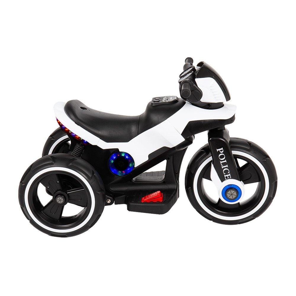 Детский мотоцикл на аккумуляторе Y-MAXI Police White - SW198A-WHITE