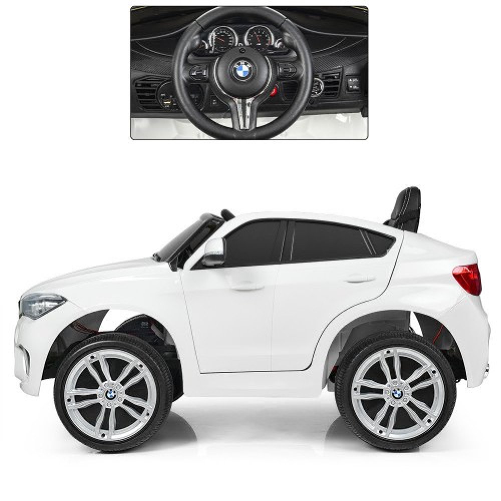 Электромобиль BMW X6M White - JJ2199 на резиновых колесах