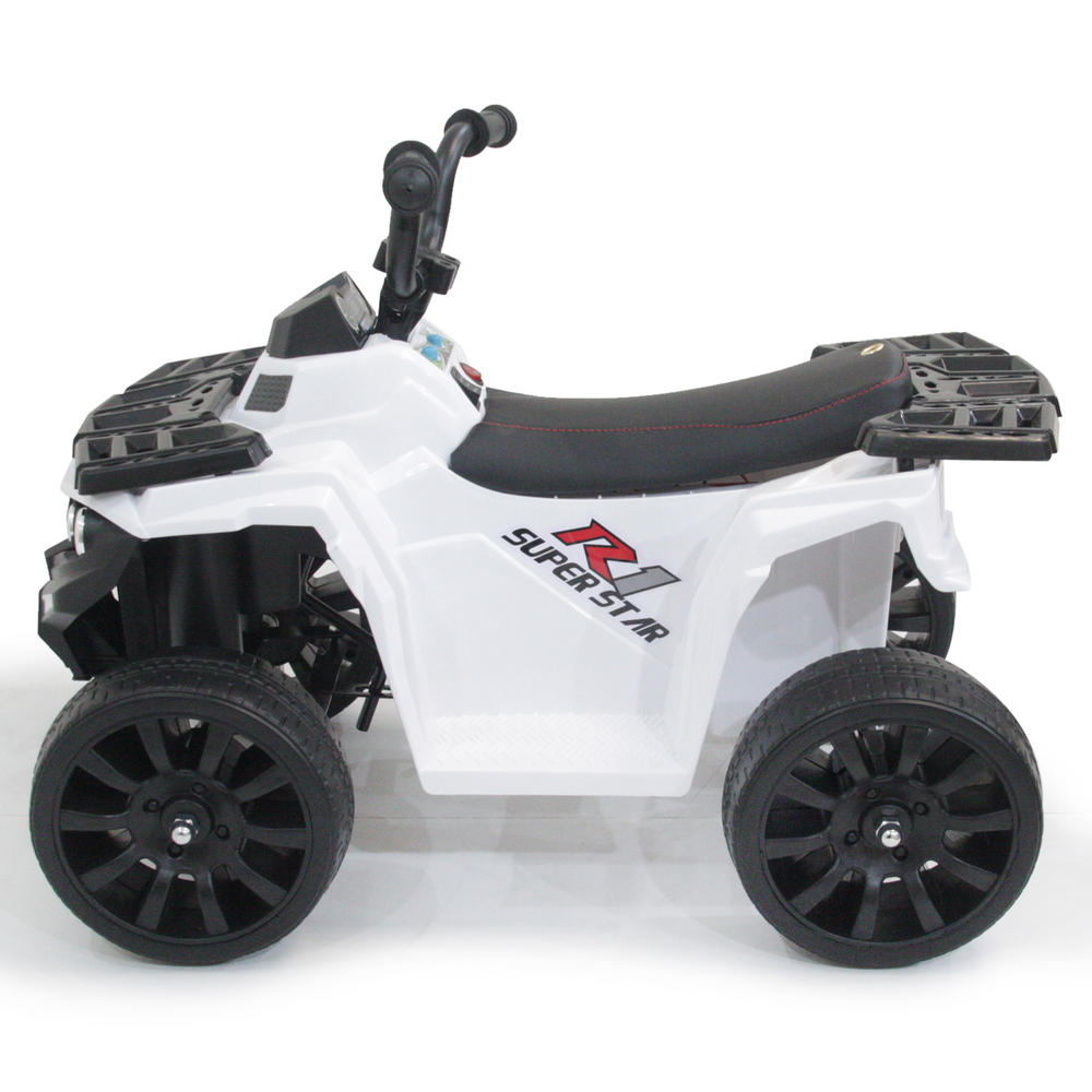 Детский квадроцикл R1 на резиновых колесах 6V - 3201-WHITE