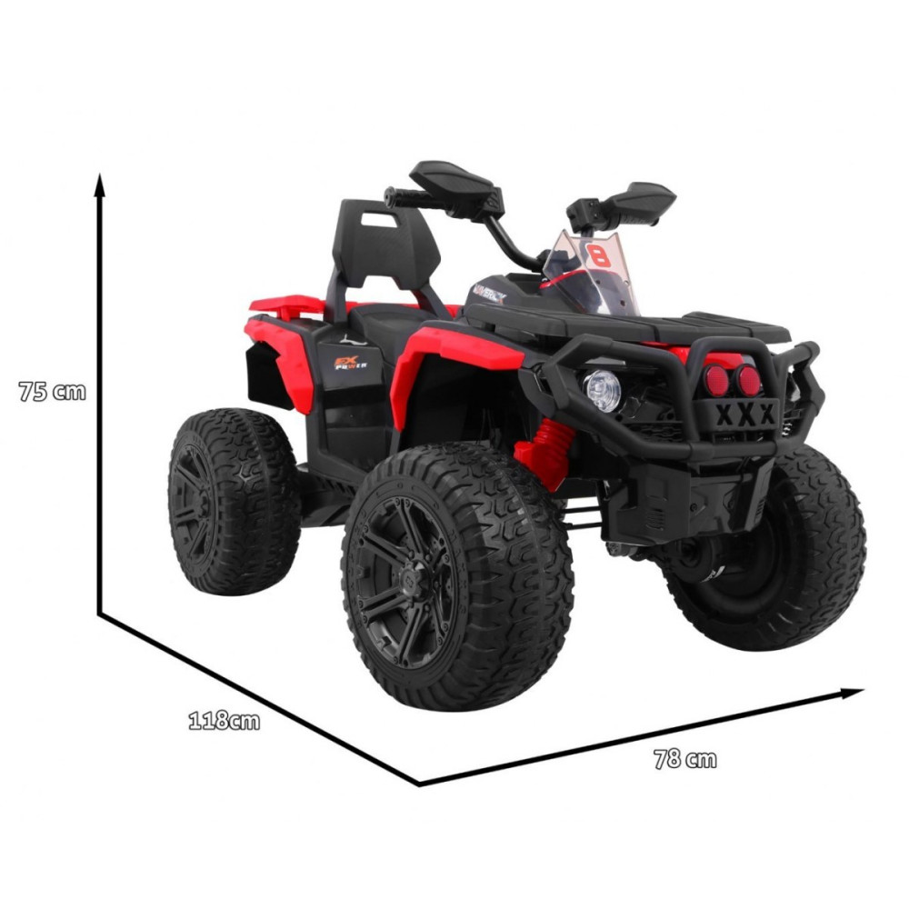 Детский квадроцикл Maverick ATV 12V 4WD - BBH-3588-4-RED, с поворотной ручкой газа