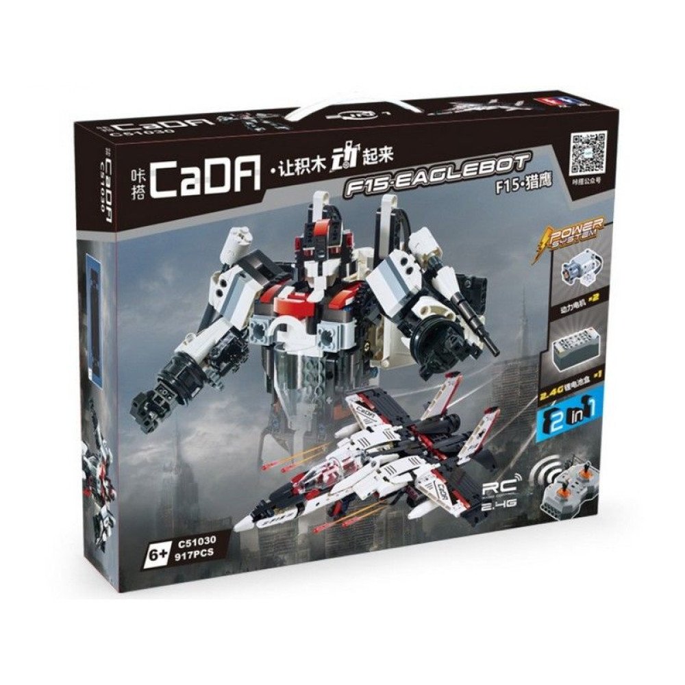 Радиоуправляемый конструктор CADA 2 в 1 трансформер F15-EagleBot (917 деталей) - C51030W