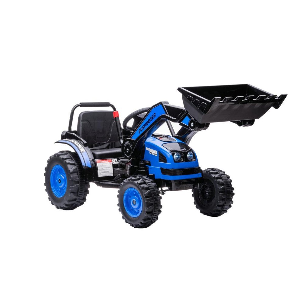 Детская машина трактор с ковшом и пультом управления (синий, 2WD, EVA) - HL389-LUX-BLUE