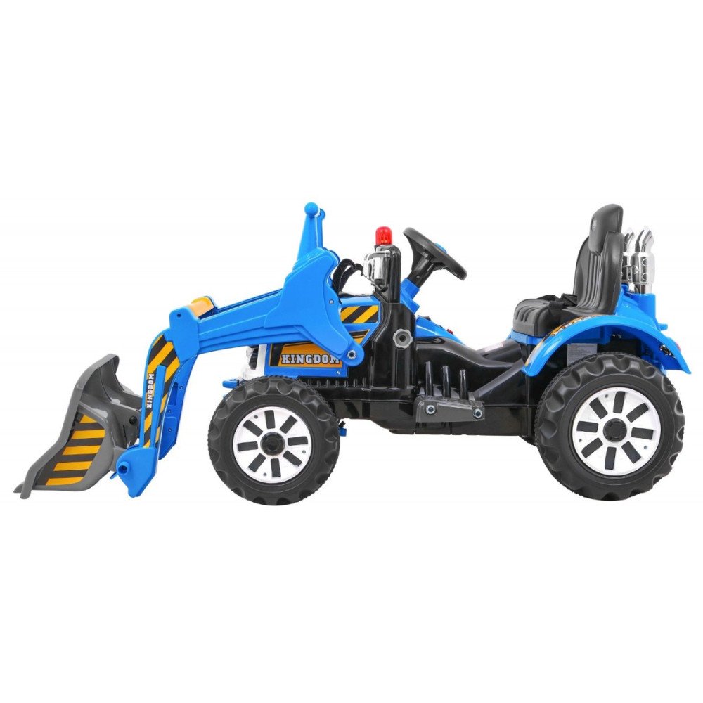 Детский трактор на аккумуляторе 12V / синий - JS328A-BLUE