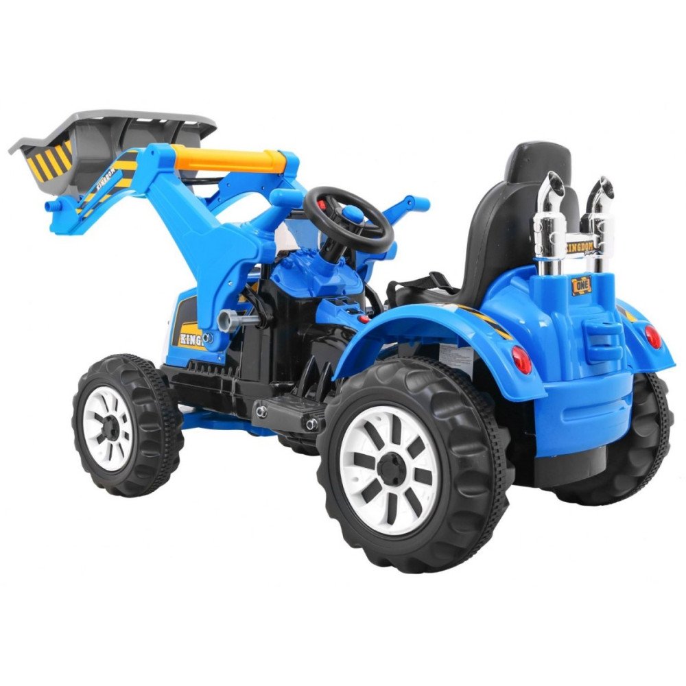 Детский трактор на аккумуляторе 12V / синий - JS328A-BLUE
