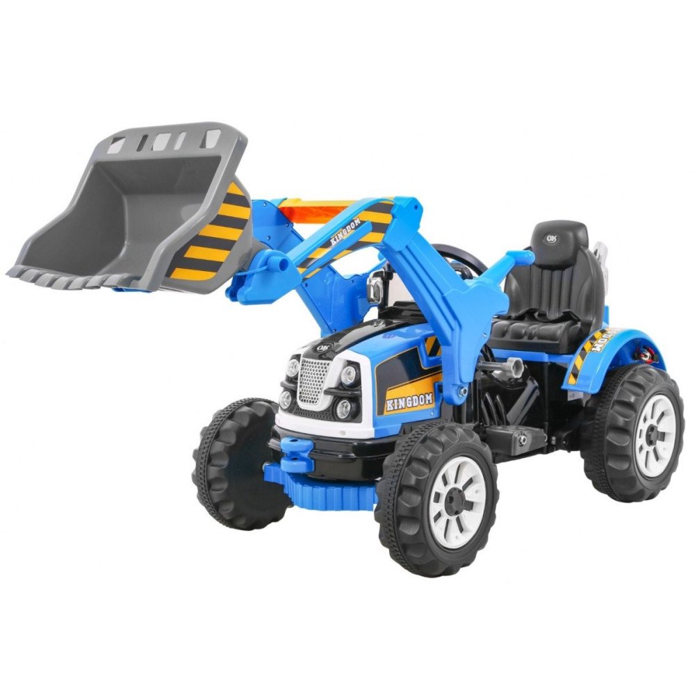 Детский трактор на аккумуляторе 12V / синий - JS328A-BLUE