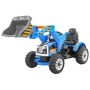 Детский трактор на аккумуляторе 12V / синий - JS328A-BLUE