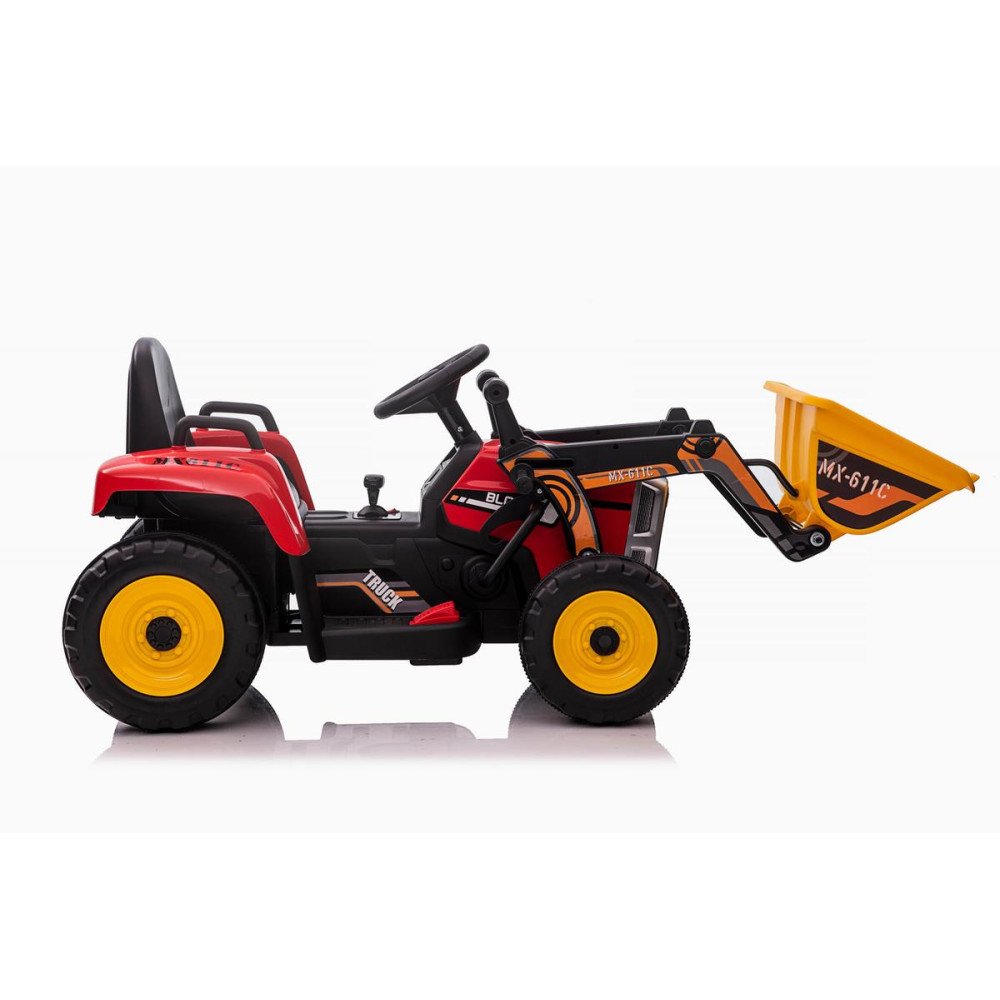 Детский трактор с ковшом XMX611U-RED (красный, EVA, пульт, 12V)