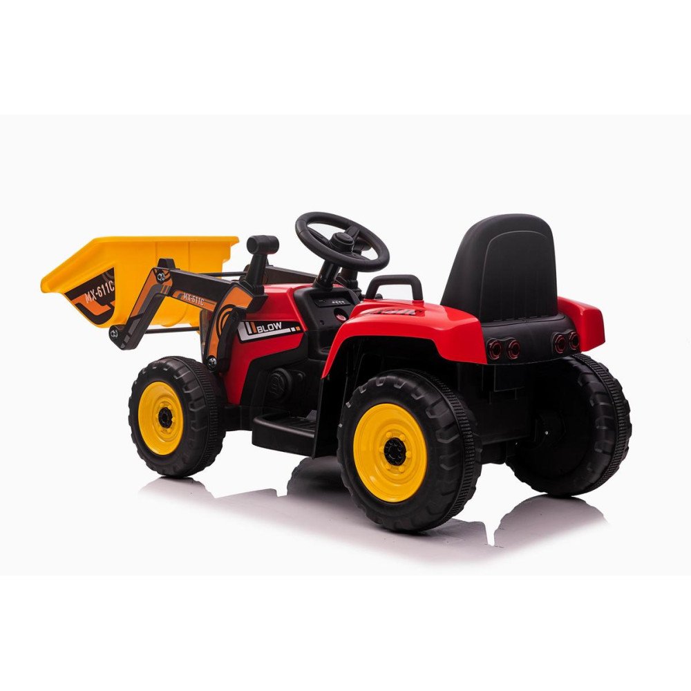 Детский трактор с ковшом XMX611U-RED (красный, EVA, пульт, 12V)