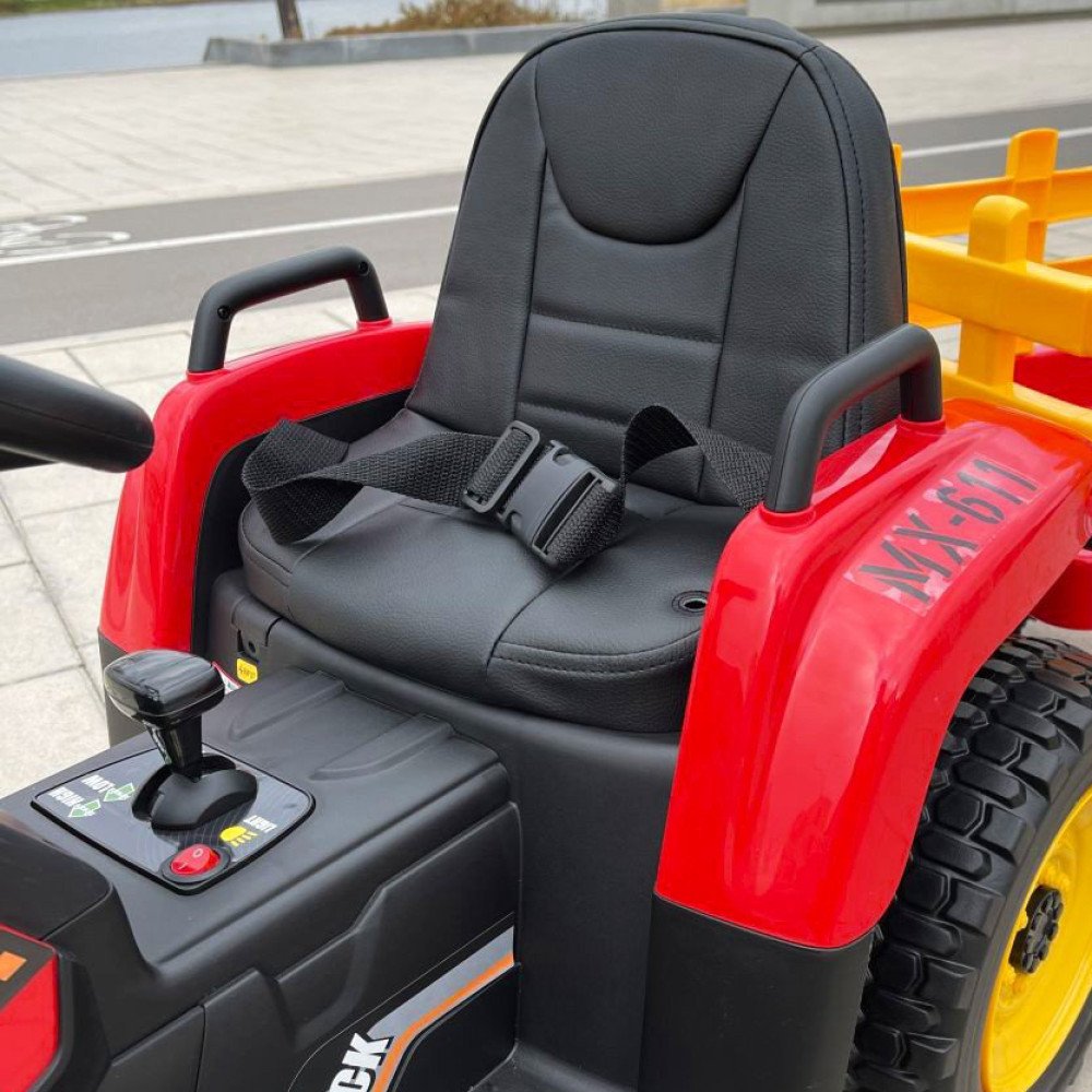 Детский трактор с ковшом XMX611U-RED (красный, EVA, пульт, 12V)