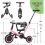 Детский беговел-велосипед 8в1 с крышей и ручкой, розовый - TR008C-PINK