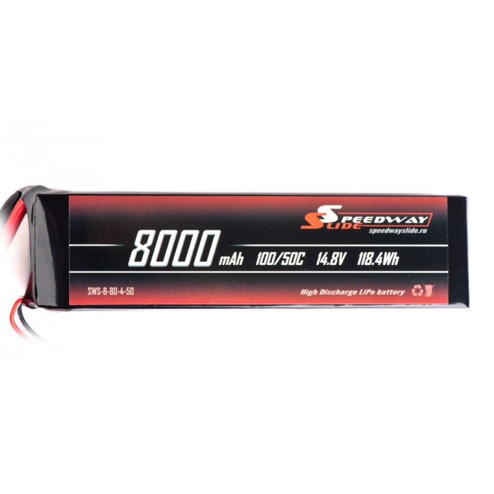 Аккумулятор Speedway Slide 164x44x43mm Li-Po 8000mAh 4S 14.8V 50C SOFT case XT60