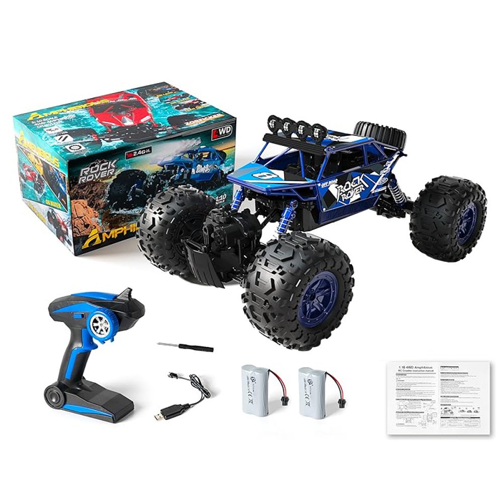 Радиоуправляемый синий краулер амфибия (2 АКБ 7.4В, свет, 1:10) - C1201W-BLUE-V2