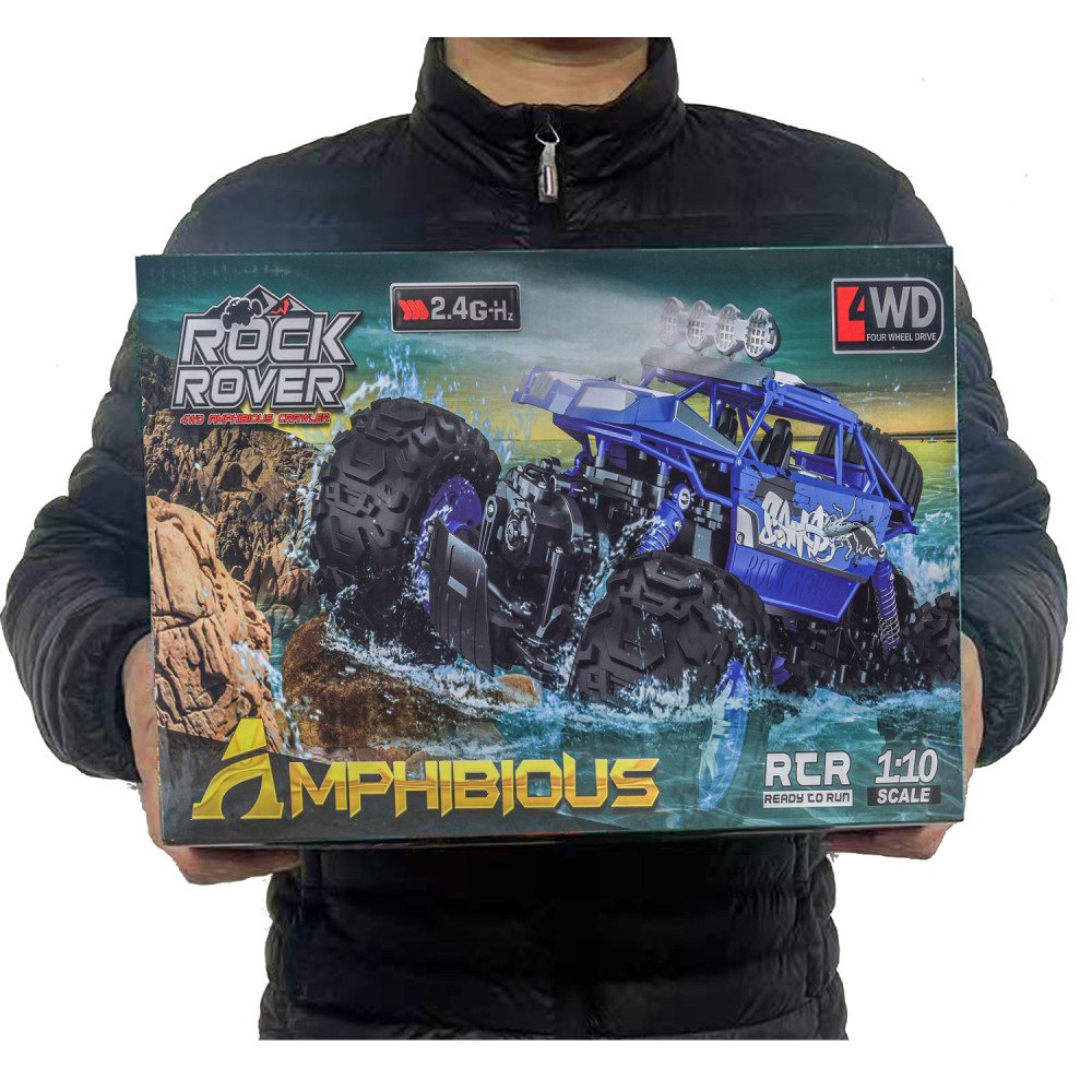 Радиоуправляемый синий краулер амфибия (2 АКБ 7.4В, свет, 1:10) - C1201W-BLUE-V2