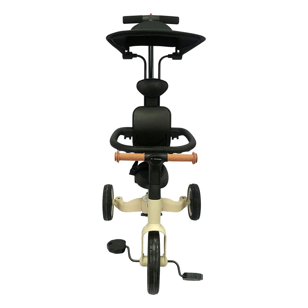 Детский беговел-велосипед 8в1 с крышей и ручкой, бежевый - TR010-BEIGE