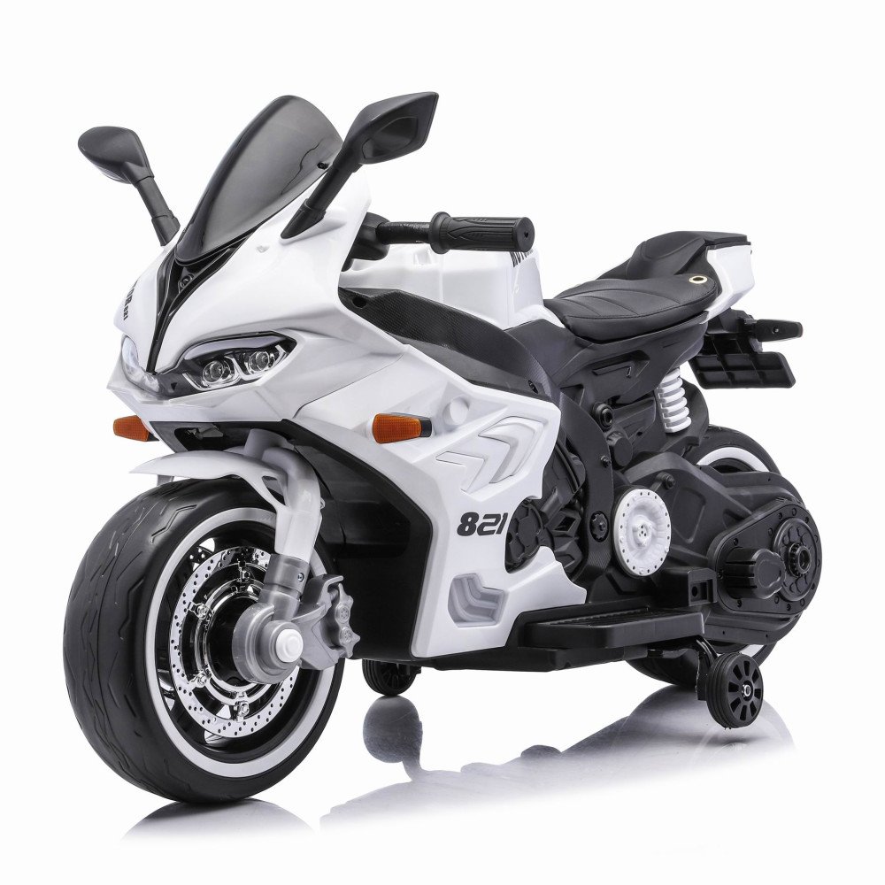 Детский электромотоцикл Ducati (12V, EVA, ручка газа, спидометр) - FT-821-WHITE