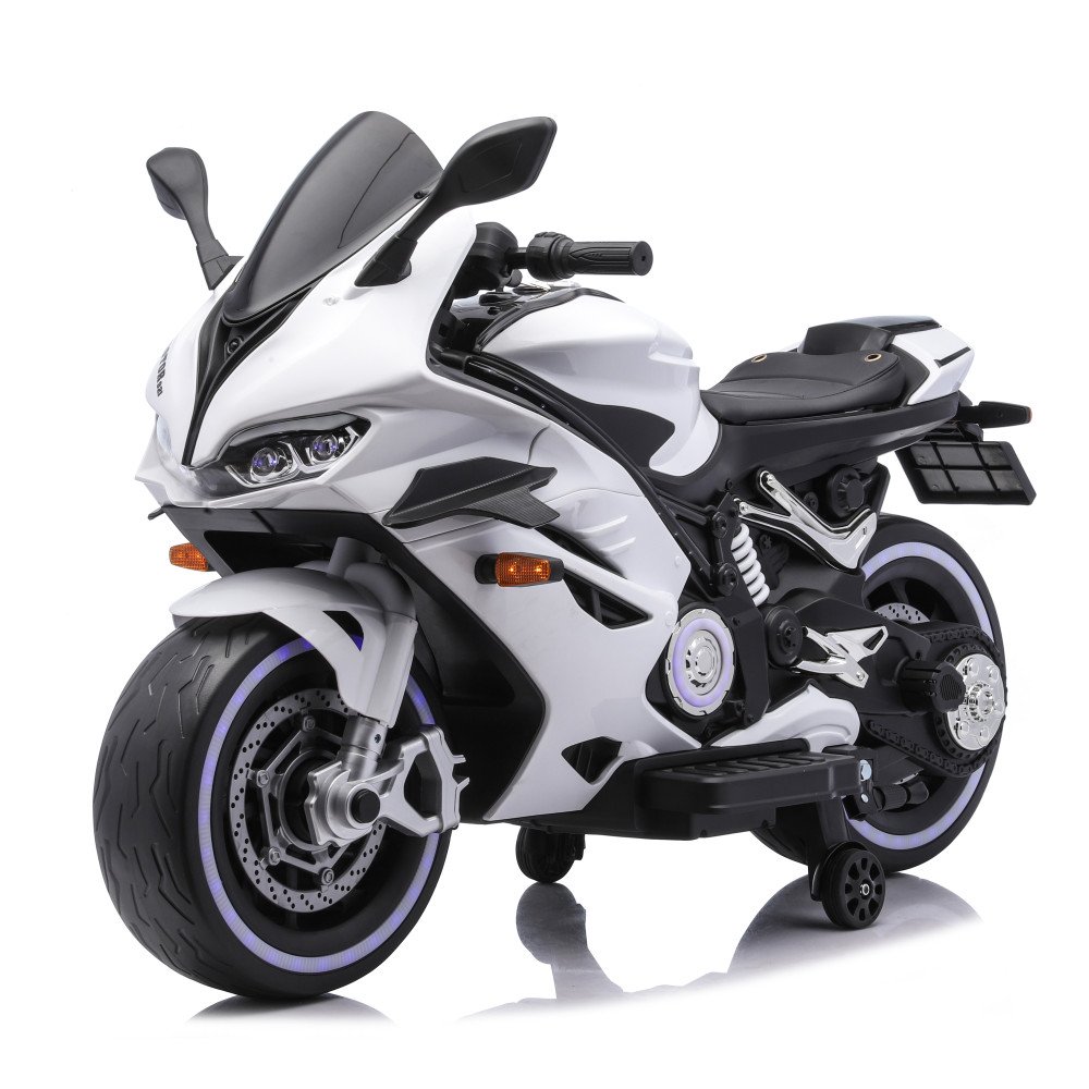 Детский электромотоцикл Ducati (12V, EVA, ручка газа, спидометр) - FT-821-WHITE