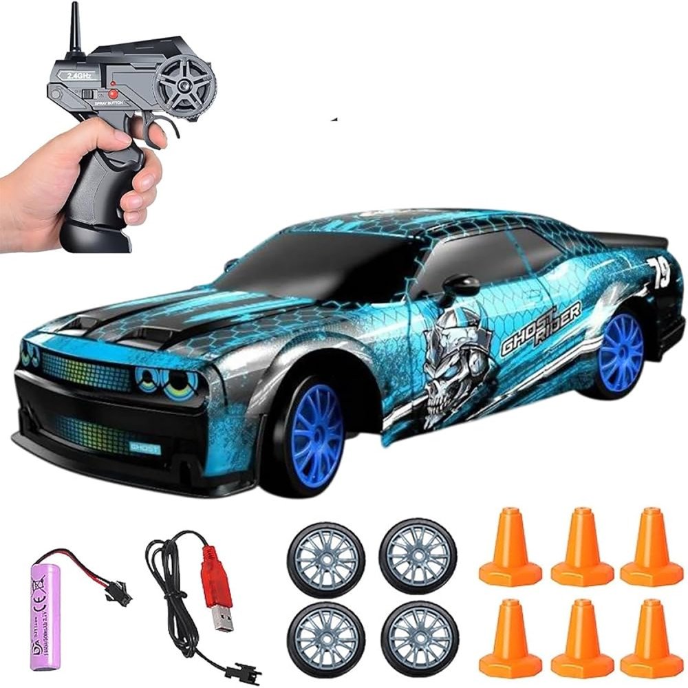 Радиоуправляемая машина для дрифта Dodge (19 см, 15 км/ч, сменные колеса, фишки) - SC24A26