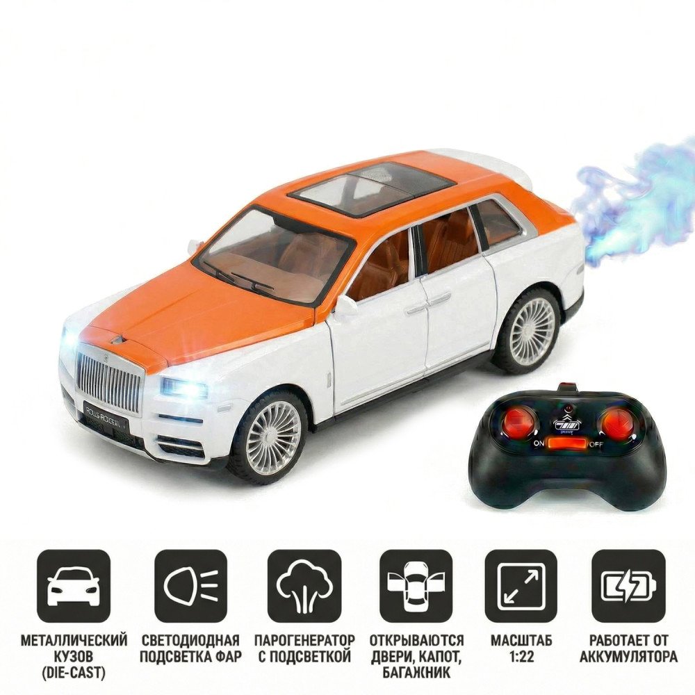 Радиоуправляемая металлическая машина Rolls-Royce Cullinan 1:22 - HCL-3806-WHITE