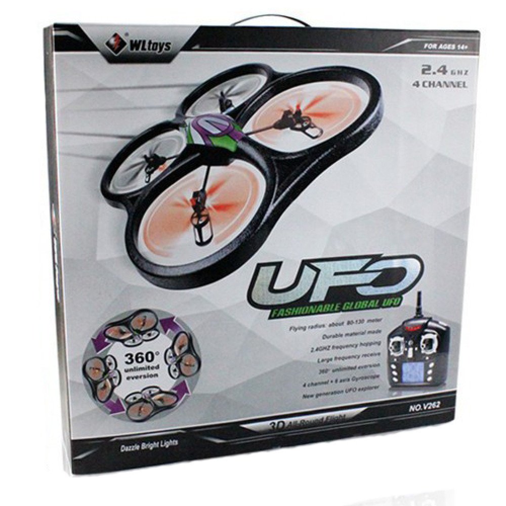 Радиоуправляемый квадрокоптер WLToys V262 LED Cyclone UFO Drones 2.4G - V262