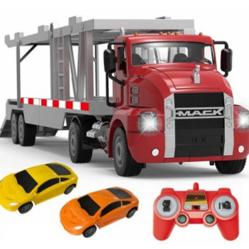 Грузовик-автовоз на радиоуправлении Mack Car Transporter с 2 автомобилями 1:26 E583-003