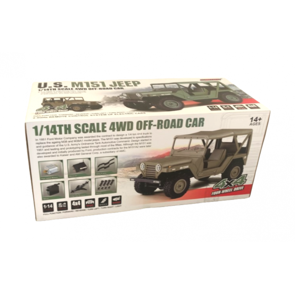 Радиоуправляемый Jeep 1:14 US M151 4WD 1:14 2.4G BG1522-YELLOW