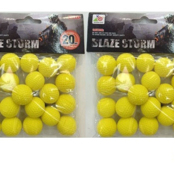 Мягкие шарики пули патроны для бластера Blaze Storm 40 штук Zecong Toys ZC05 (подходят для нерф)